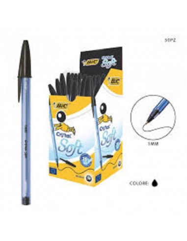PENNA BIC CRISTAL SOFT NERO 50PZ