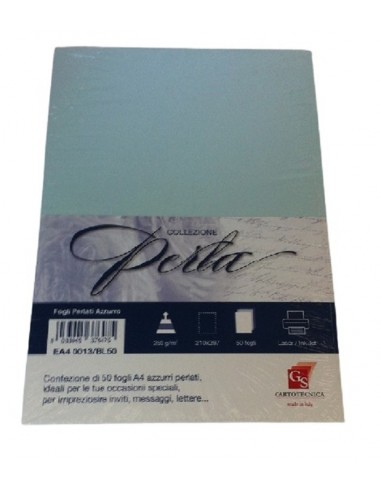 CARTONCINO A4 PERLATO CELESTE 250GR 50PZ