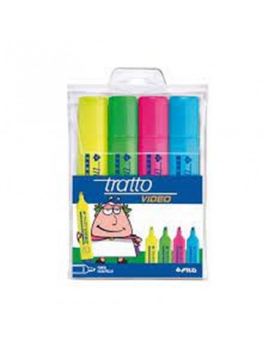 EVIDENZIATORE TRATTO VIDEO BUSTA ASS.4PZ