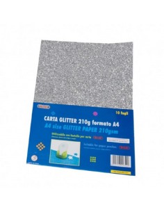 CARTA GLITTER A4 ARGENTO...