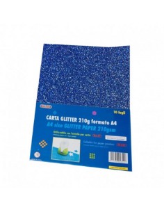 CARTA GLITTER A4 BLU 210GR...