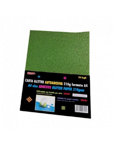 CARTA GLITTER A4 VERDE 210GR 10FF