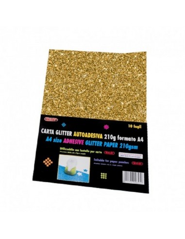 CARTA GLITTER ADESIVA A4 ORO 10FF