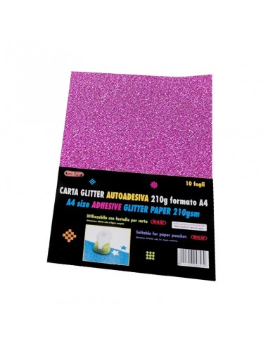 CARTA GLITTER ADESIVA A4 FUXIA 10FF