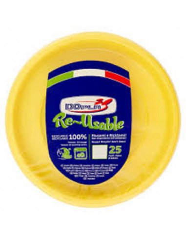 PIATTI PIANO GIALLO 25PZ