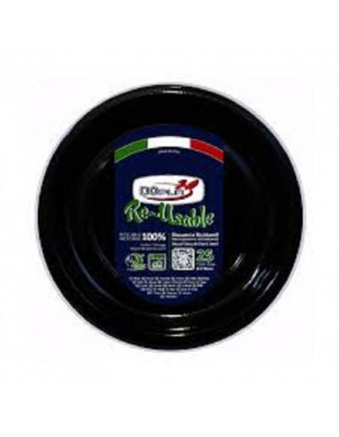 PIATTI FRUTTA NERO RICICLAMI 25PZ