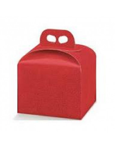 SCATOLA PANETTONE LINO ROSSO 240X245X130